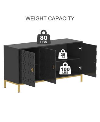 Freestanding Storage Cabinet 3-Door Accent Cabinet