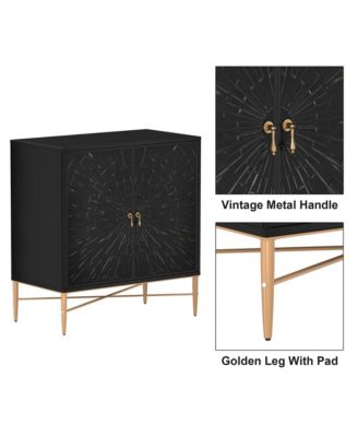 Vintage Wood Storage 2 Door Accent Cabinet