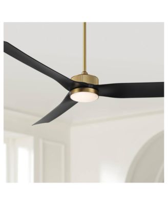 60" Montage Modern Indoor Outdoor Ceiling Fan 3 Blade LED Light Remote Control Soft Brass Finish Bedroom Damp Rated