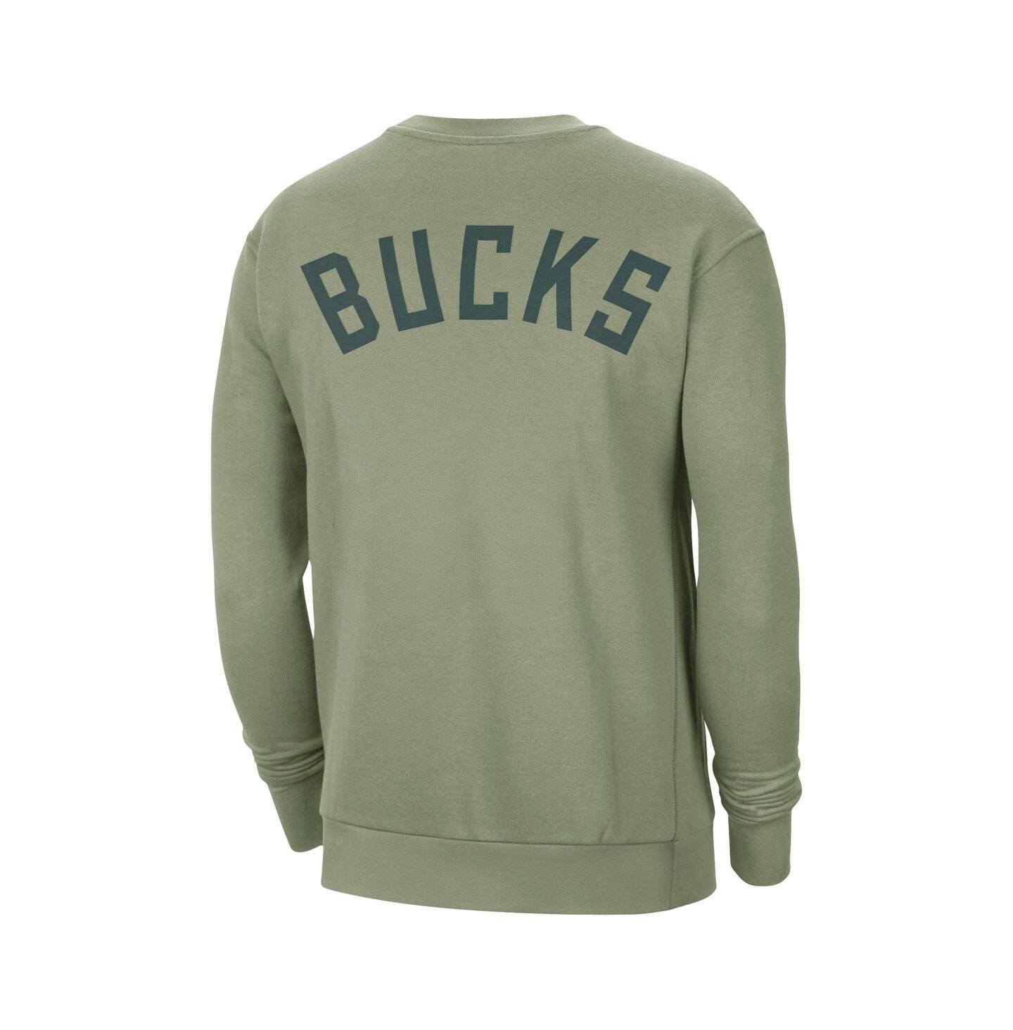 Мужская толстовка Jordan Green Milwaukee Bucks Courtside Statement Edition Heavyweight Pullover — фото 2