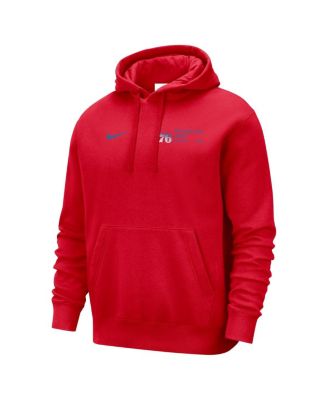 Men's Red Philadelphia 76ers Courtside Club Pullover Hoodie