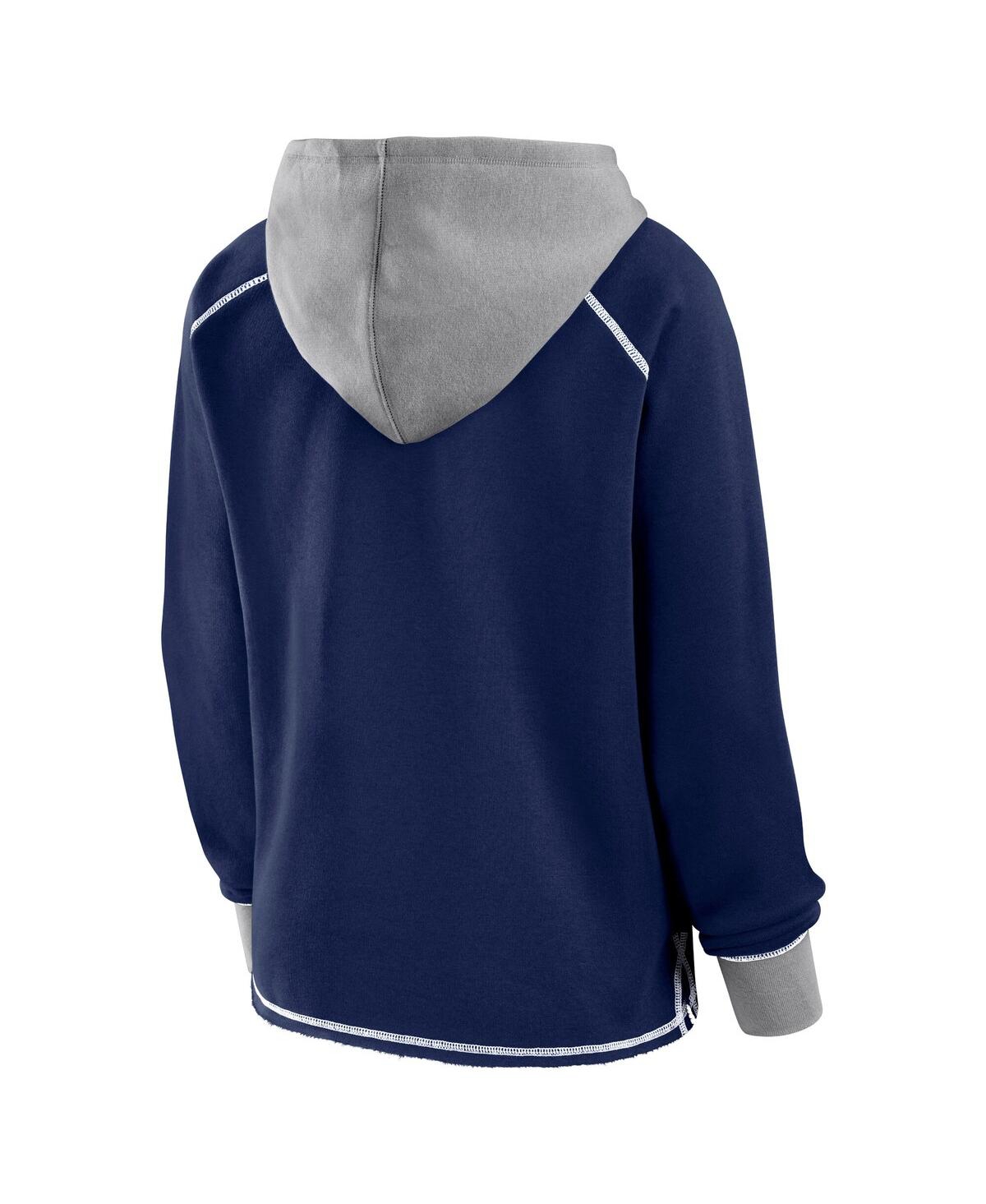 Logo Athletic Women's Navy Dallas Cowboys Boom Fleece Pullover V-neck Hoodie In Navy