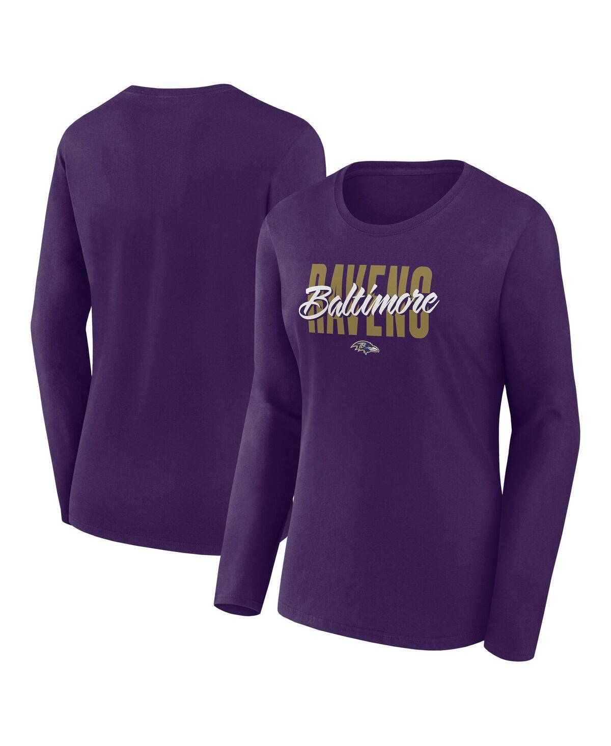 Women's Purple Baltimore Ravens Grip Long Sleeve T-Shirt - Purple