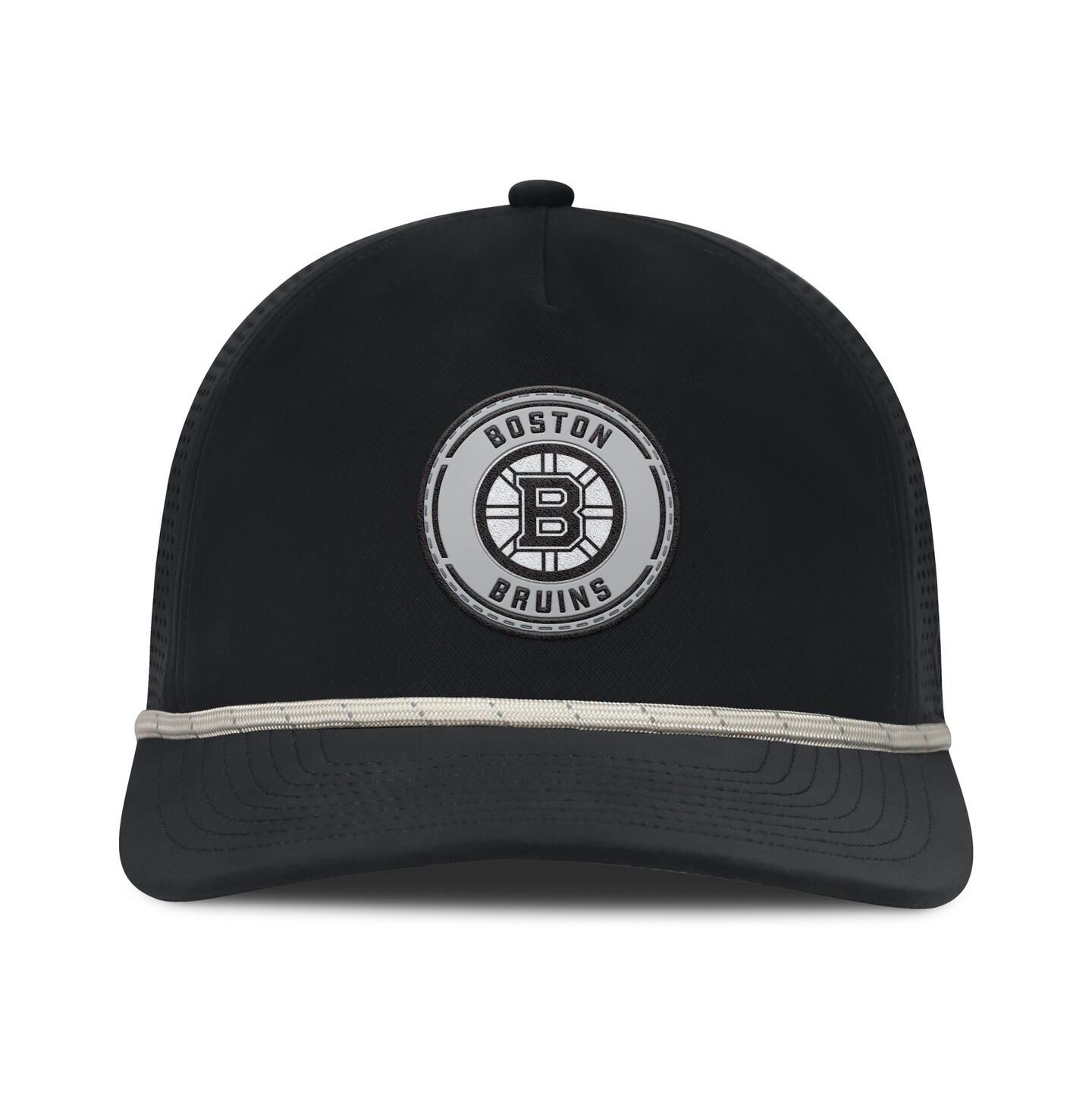 Мужская кепка Fanatics Black Boston Bruins Front Office Performance A-Frame Adjustable Hat — фото 3