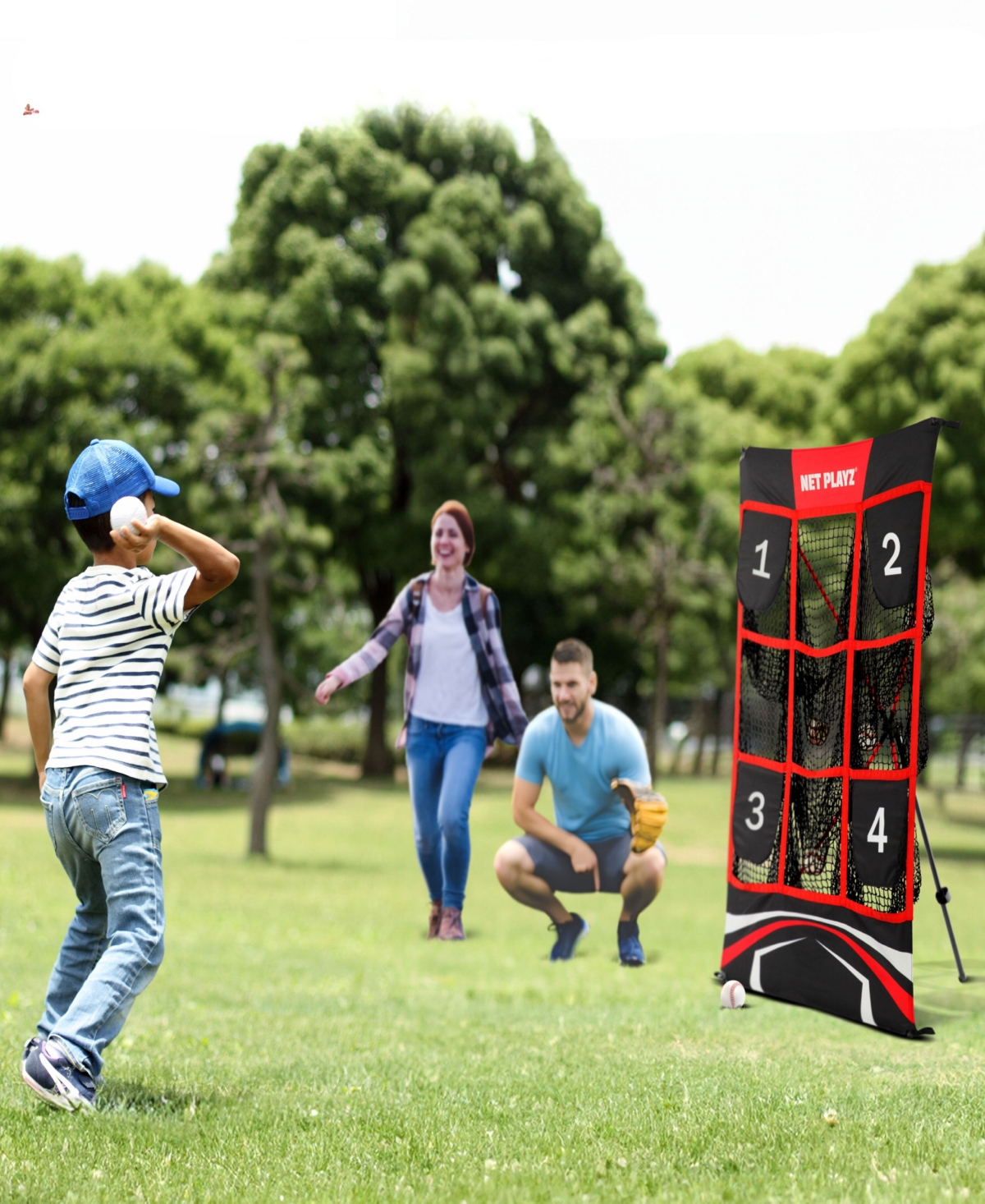 Net Playz 9 Pocket Strike Zone Baseball Net In Black