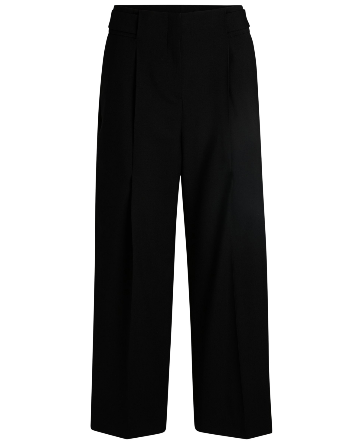 Hugo Boss Boss By  Women's Regular-fit High-waisted Trousers In Black