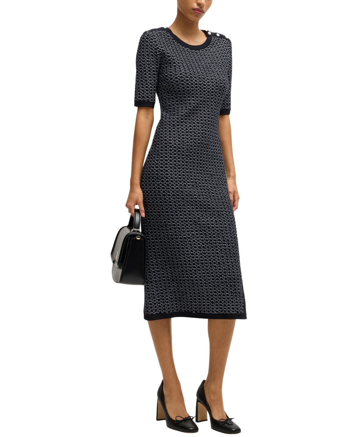 Hugo Boss Boss By  Women's Crew-neck Dress In Open Misc