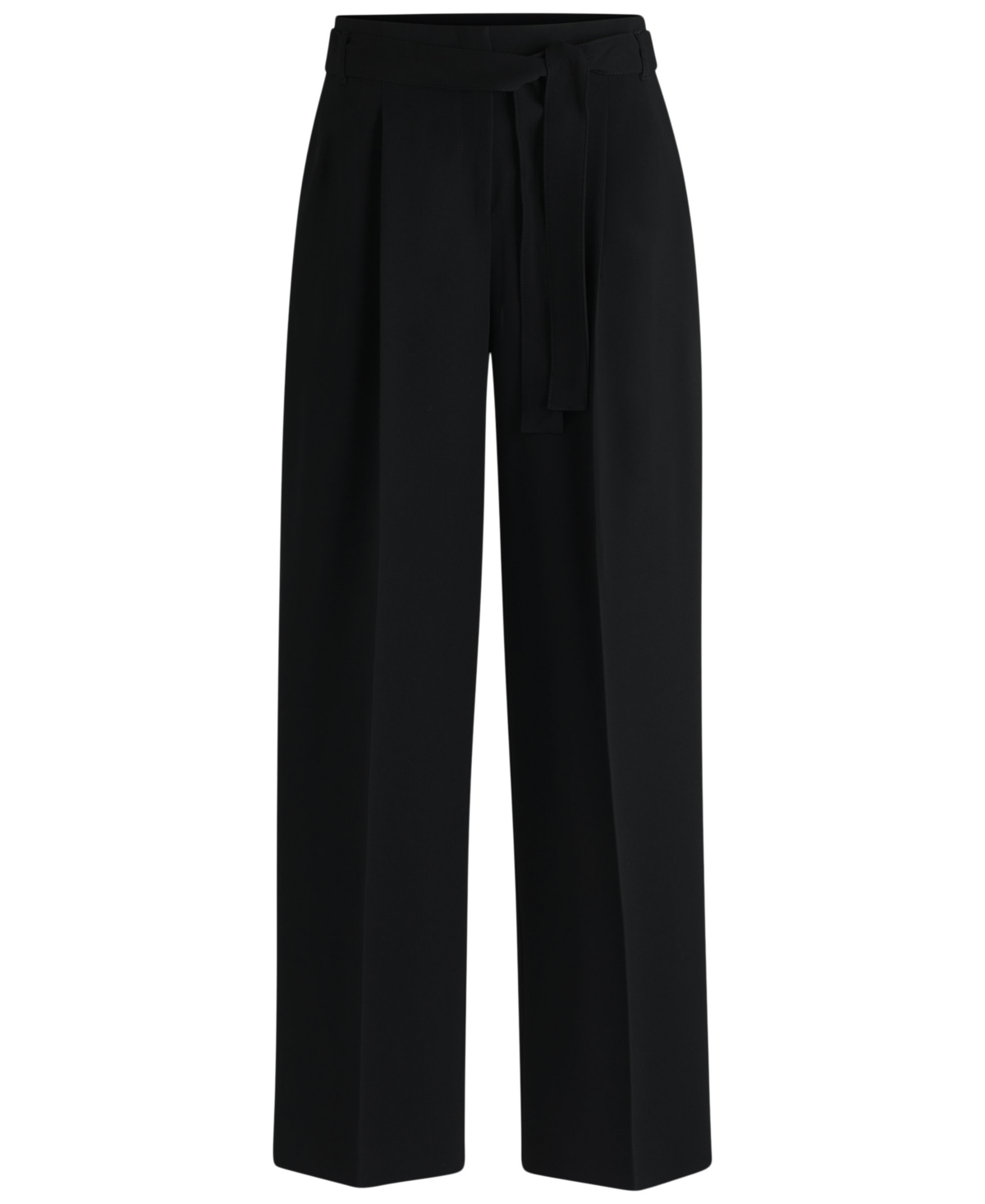 Hugo Boss Boss By  Women's Japanese Crepe Relaxed-fit Trousers In Black