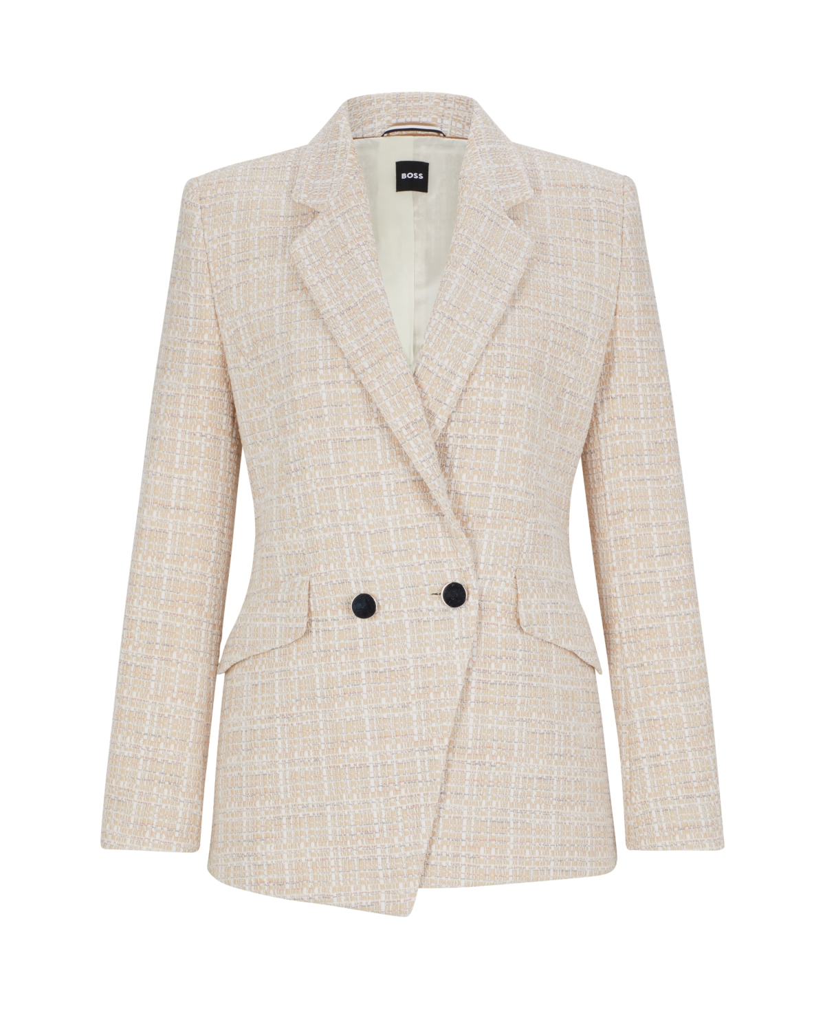 Shop Hugo Boss Boss By  Women's Regular-fit Tweed Blazer In Open Misc