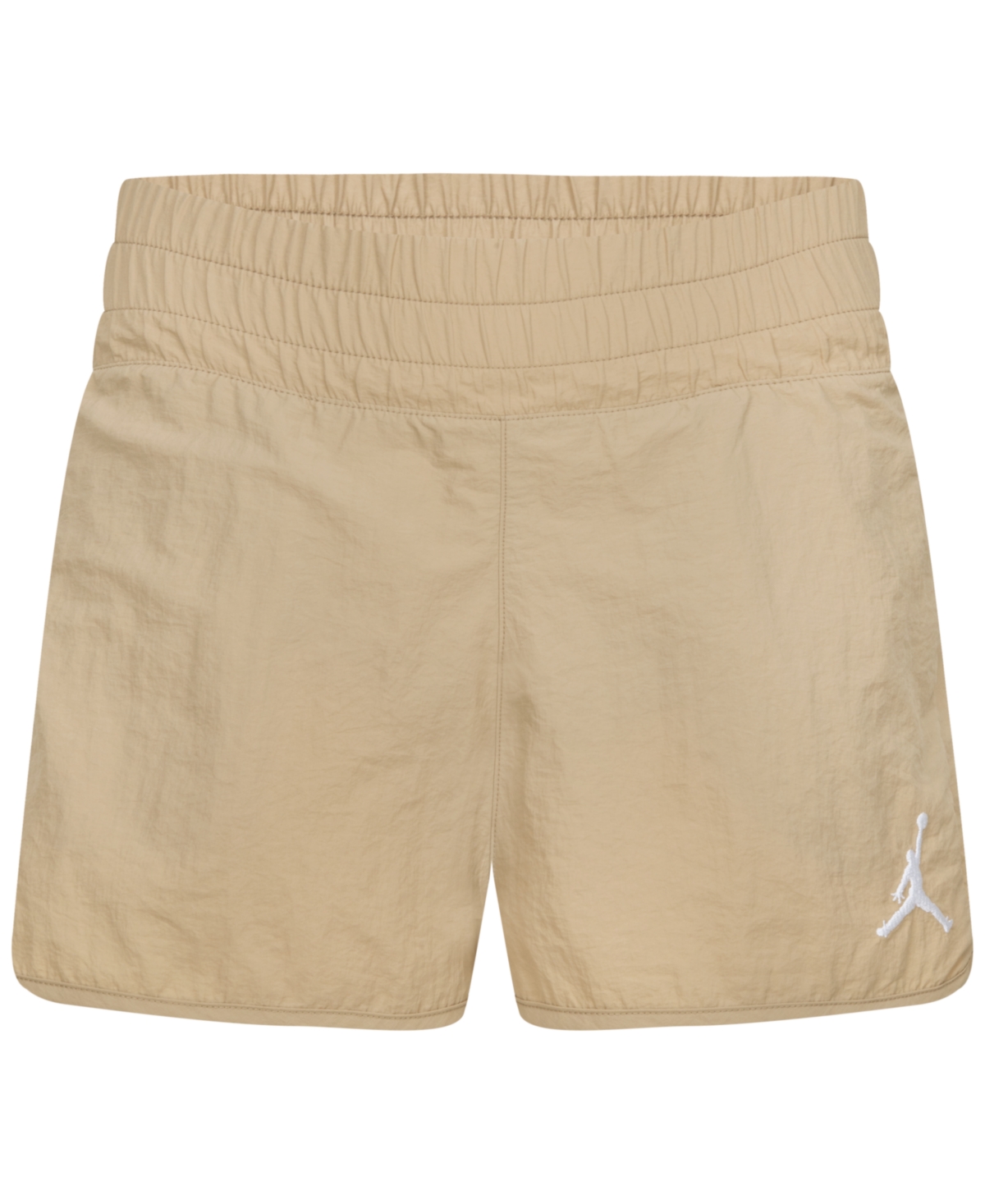 Shop Jordan Big Girls Lemonade Stand Drawcord Shorts In Legend Medium Brown