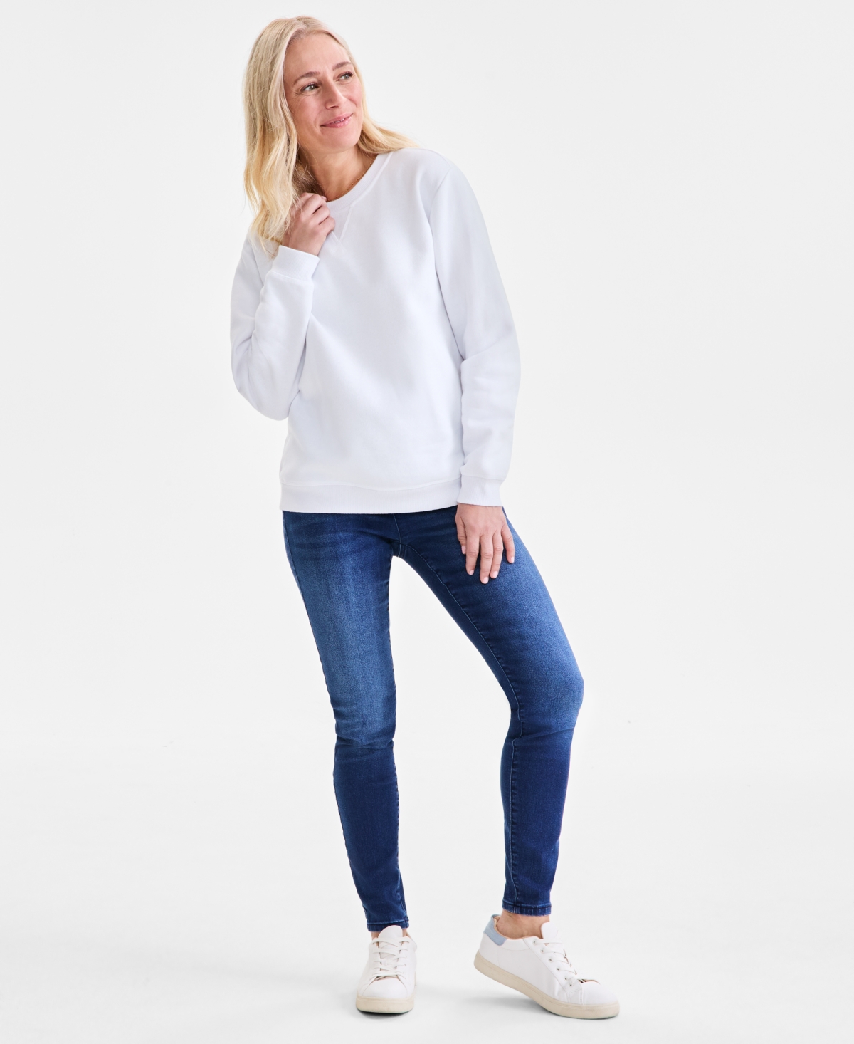 Style & Co Women's Long-Sleeve Crewneck Sweatshirt, Created for Macy's