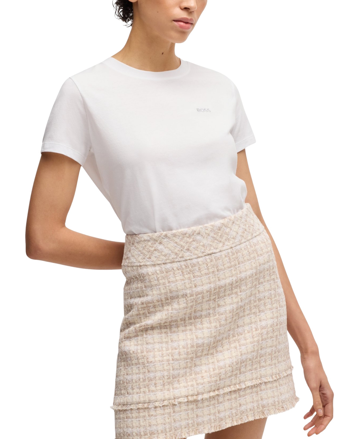 Hugo Boss Women's Script Logo T-shirt In Brown