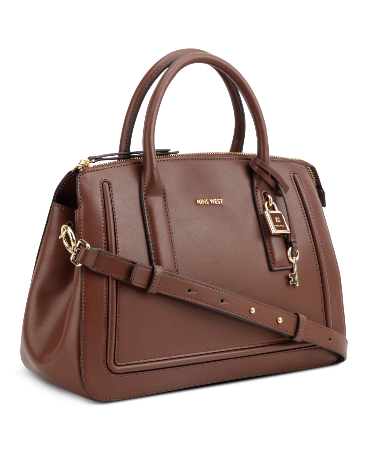 Nine West Tenely Medium Satchel Bag In Brown