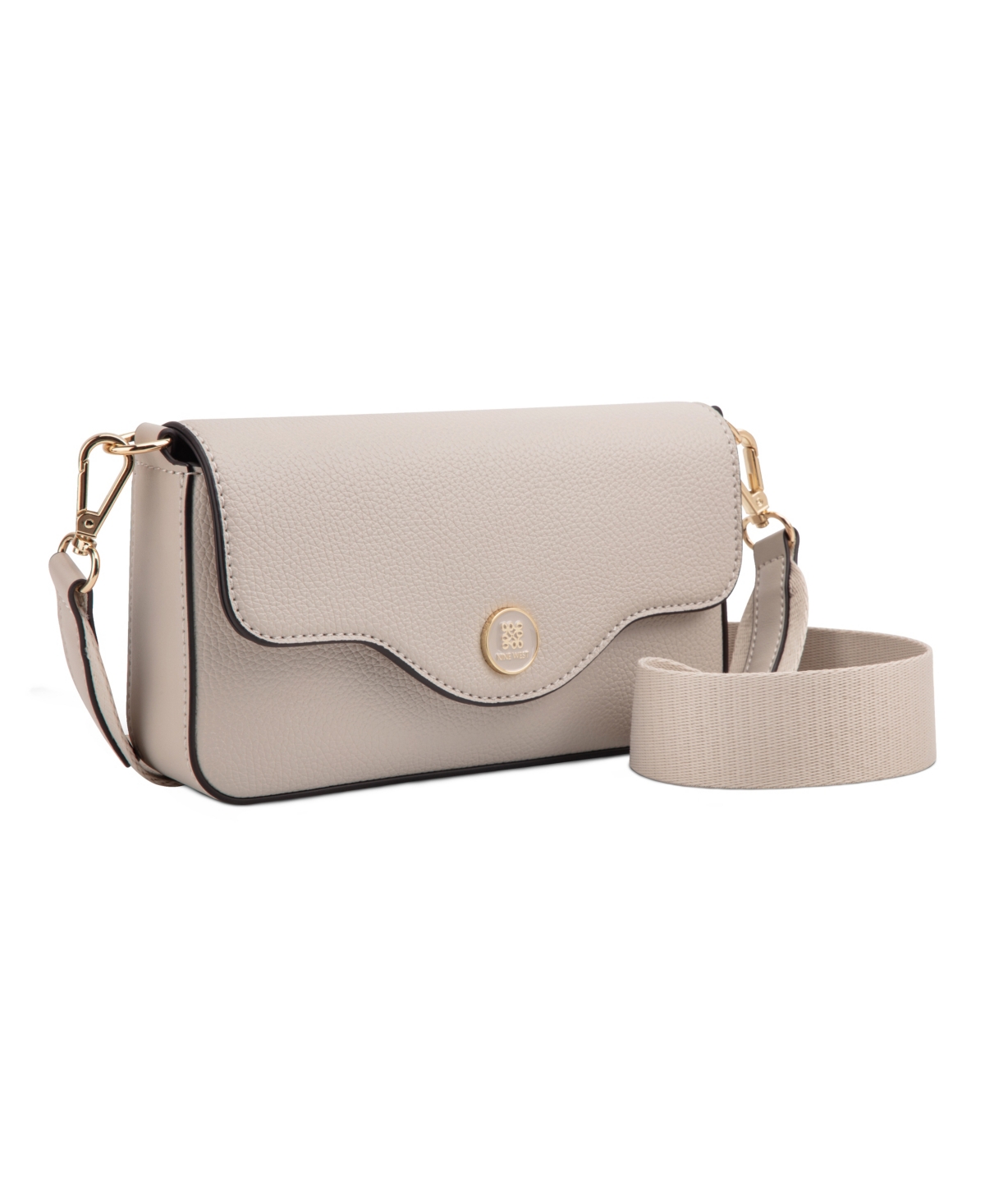 Shop Nine West Nalini Small Flap Crossbody Bag In Cement