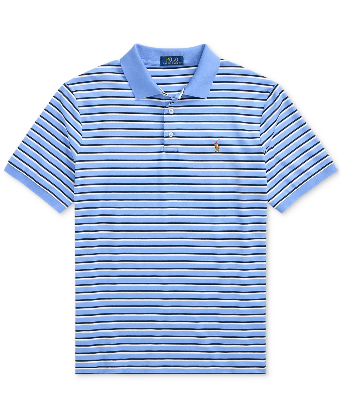 Polo Ralph Lauren Men's Classic-fit Striped Soft Cotton Polo In Blue