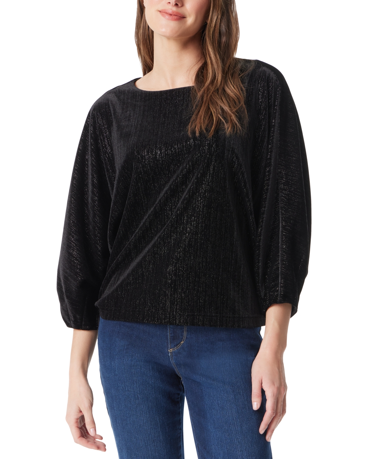 Women's Dixie Boat-Neck Dolman-Sleeve Top - Black
