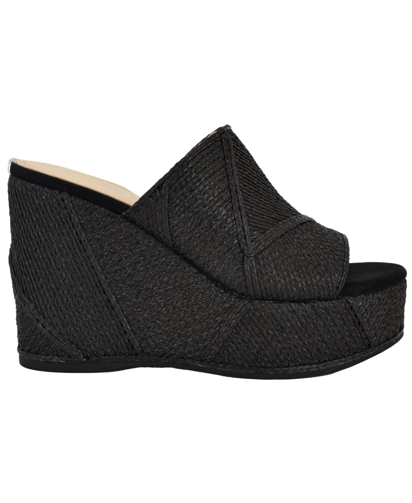 Женские сандалии GUESS Evenz Woven Platform Wedge, цвет: Чёрный — фото 2