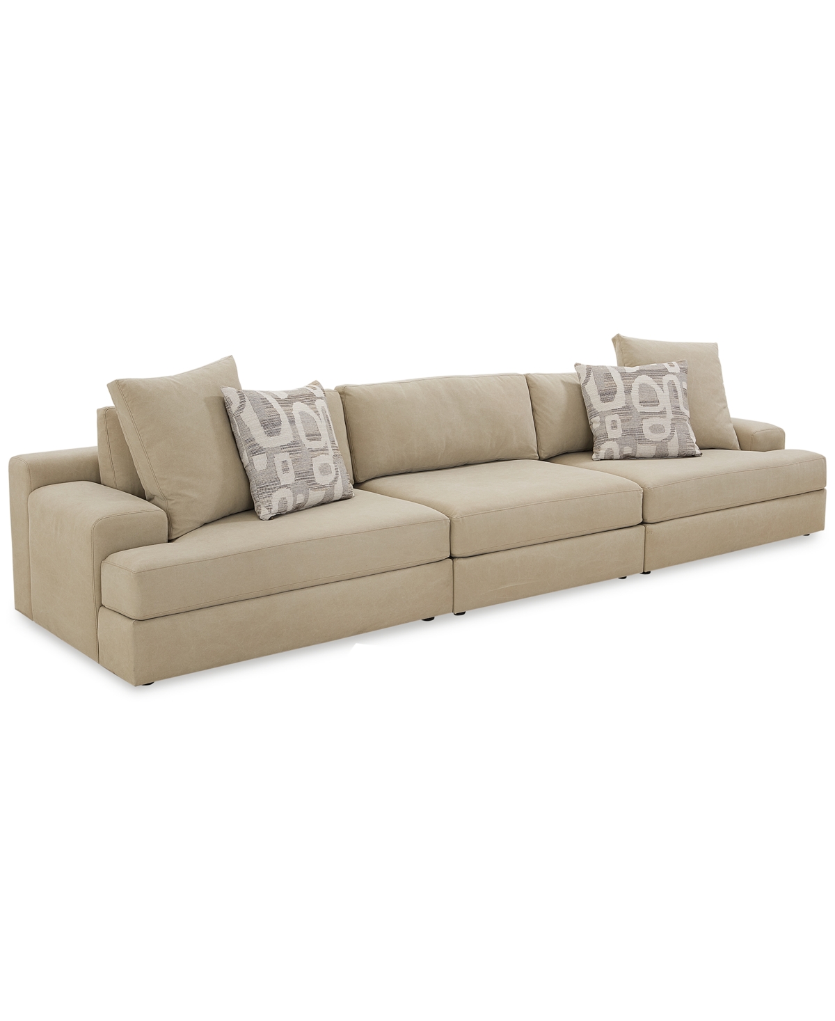 Macy's Klarke 3-pc. Sofa With Deep Seating, Exclusively At  In Platinum