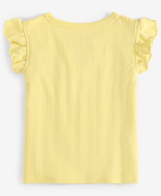 Baby Girls Solid Flutter-Sleeve Top, Exclusively at Macy's