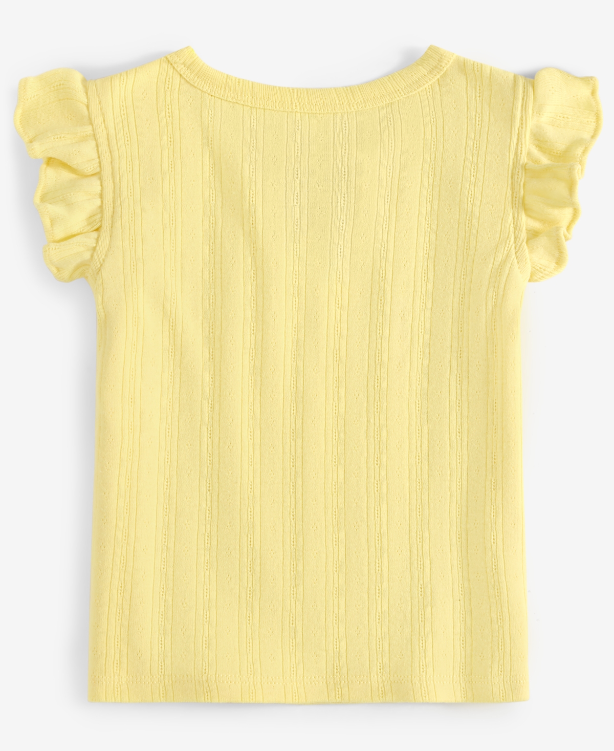 First Impressions Baby Girls Solid Flutter-sleeve Top, Exclusively At Macy's In Banana Whi