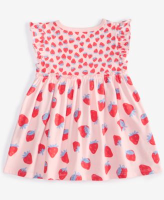 Baby Girls Strawberry-Print Dress, Exclusively at Macy's