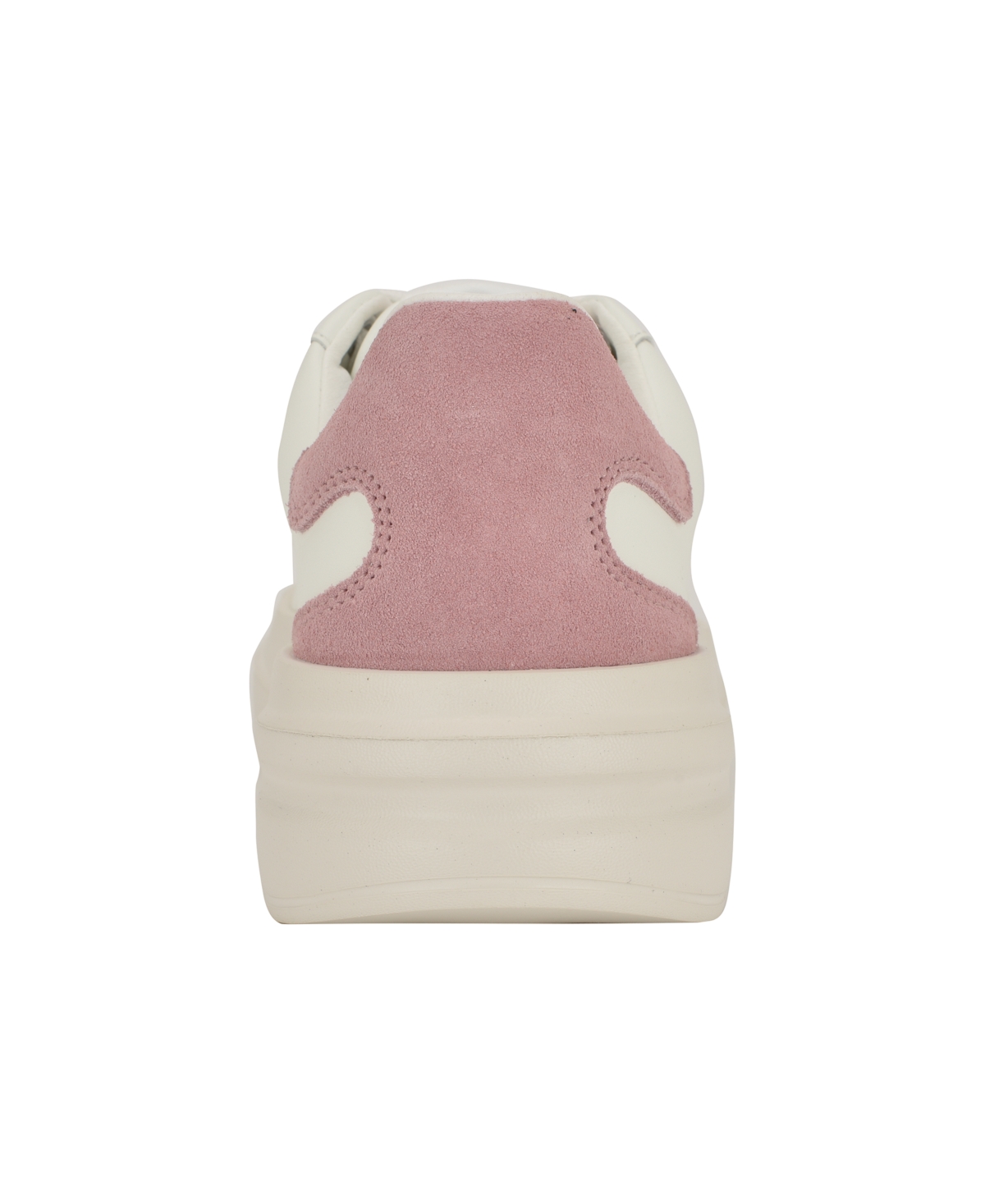 Guess Women's Elbina Contrast Heel Lace-up Sneakers In White,light Pink