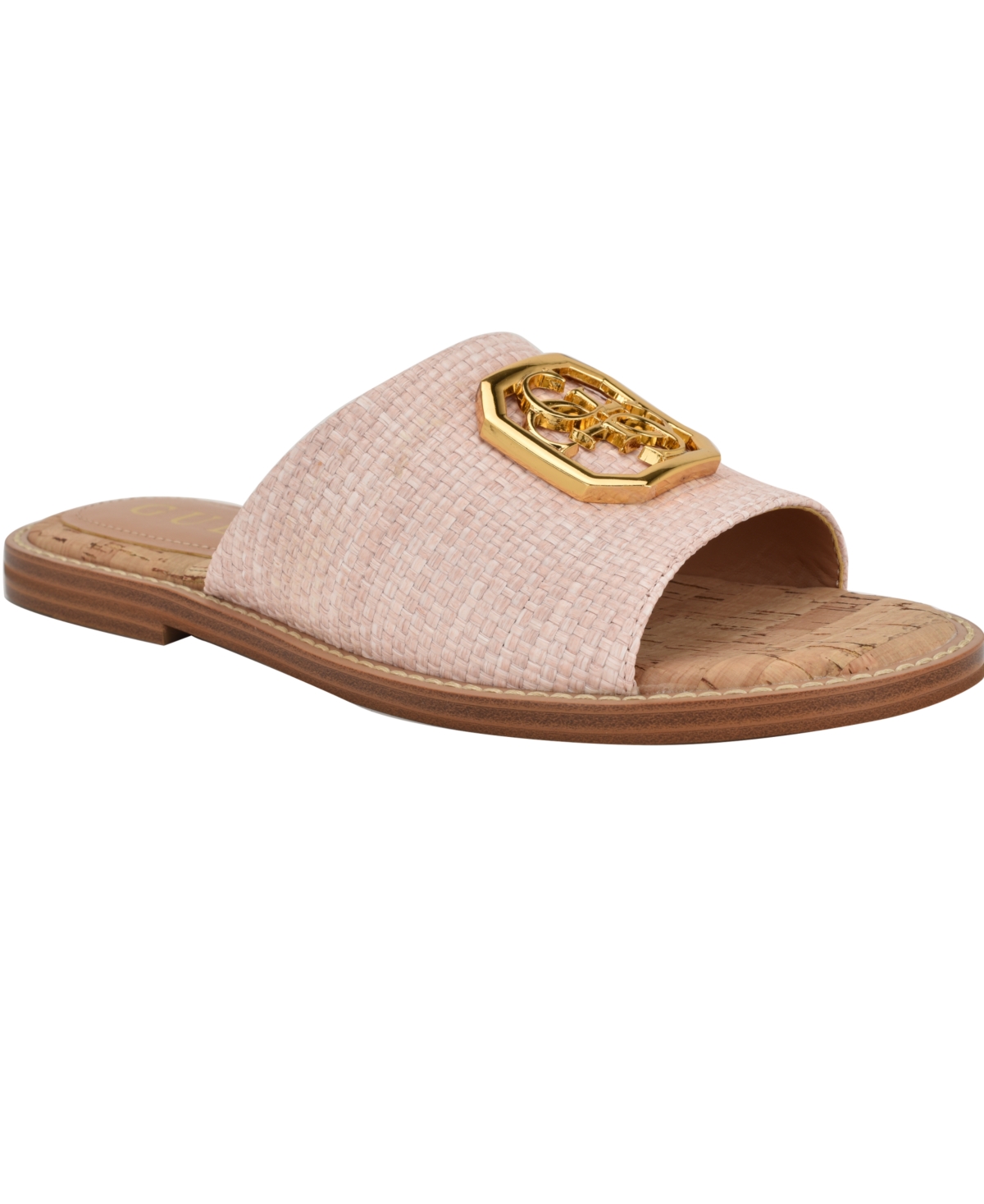 GUESS WOMEN'S GRAYSIE QUATTRO G EMBELLISHED FLAT SANDAL 