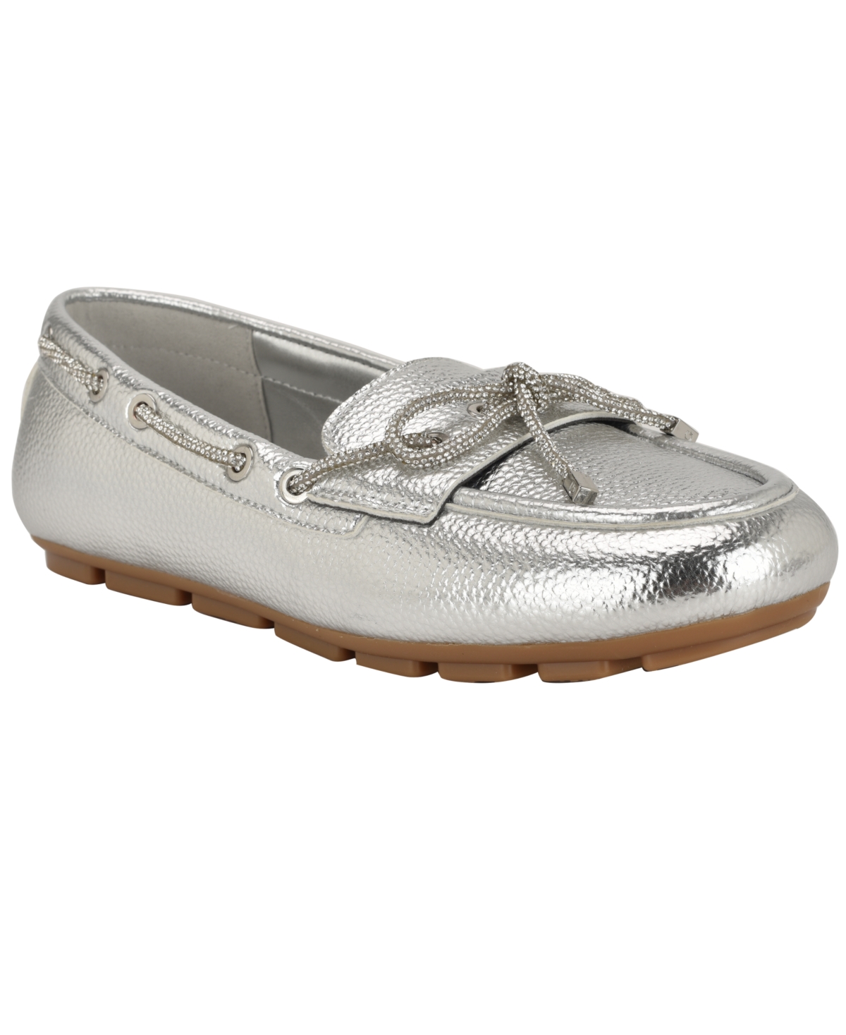 Guess Lavonta Boat Shoe In Silver Metallic