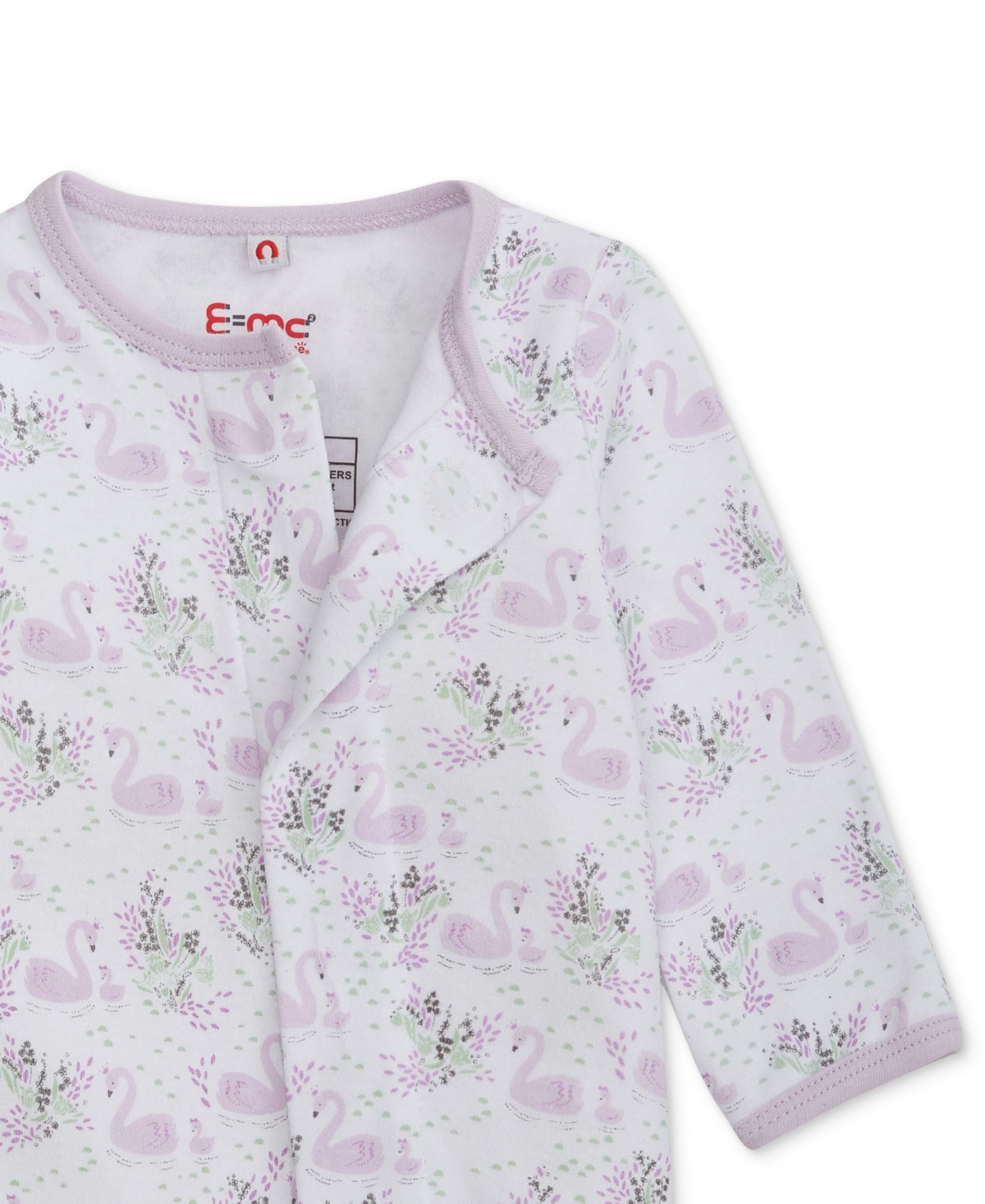 Easy Magnetic Close Baby Cotton Magnetic Footed Coverall In Swan Song,purple