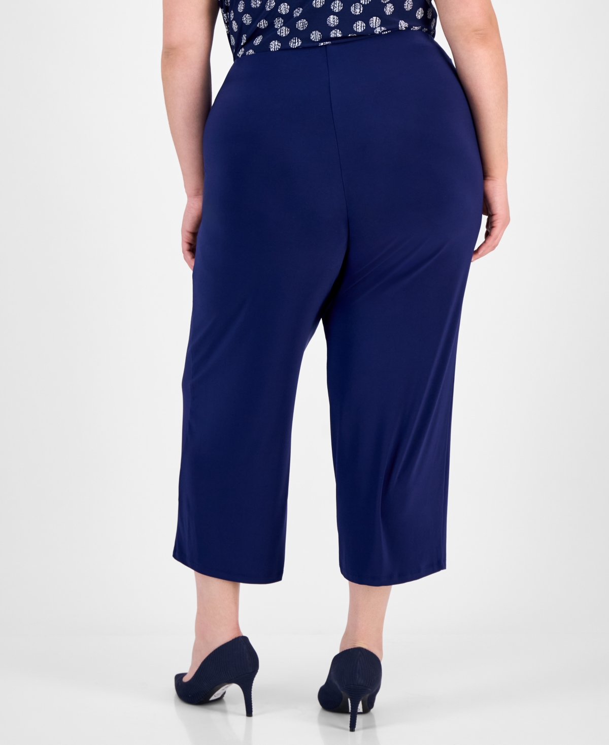 Shop Ak Anne Klein Plus Size High-rise Cropped Pull-on Pants