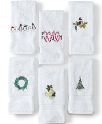 Seasonal Cotton Embroidered Hand Towel, 19" x 30"