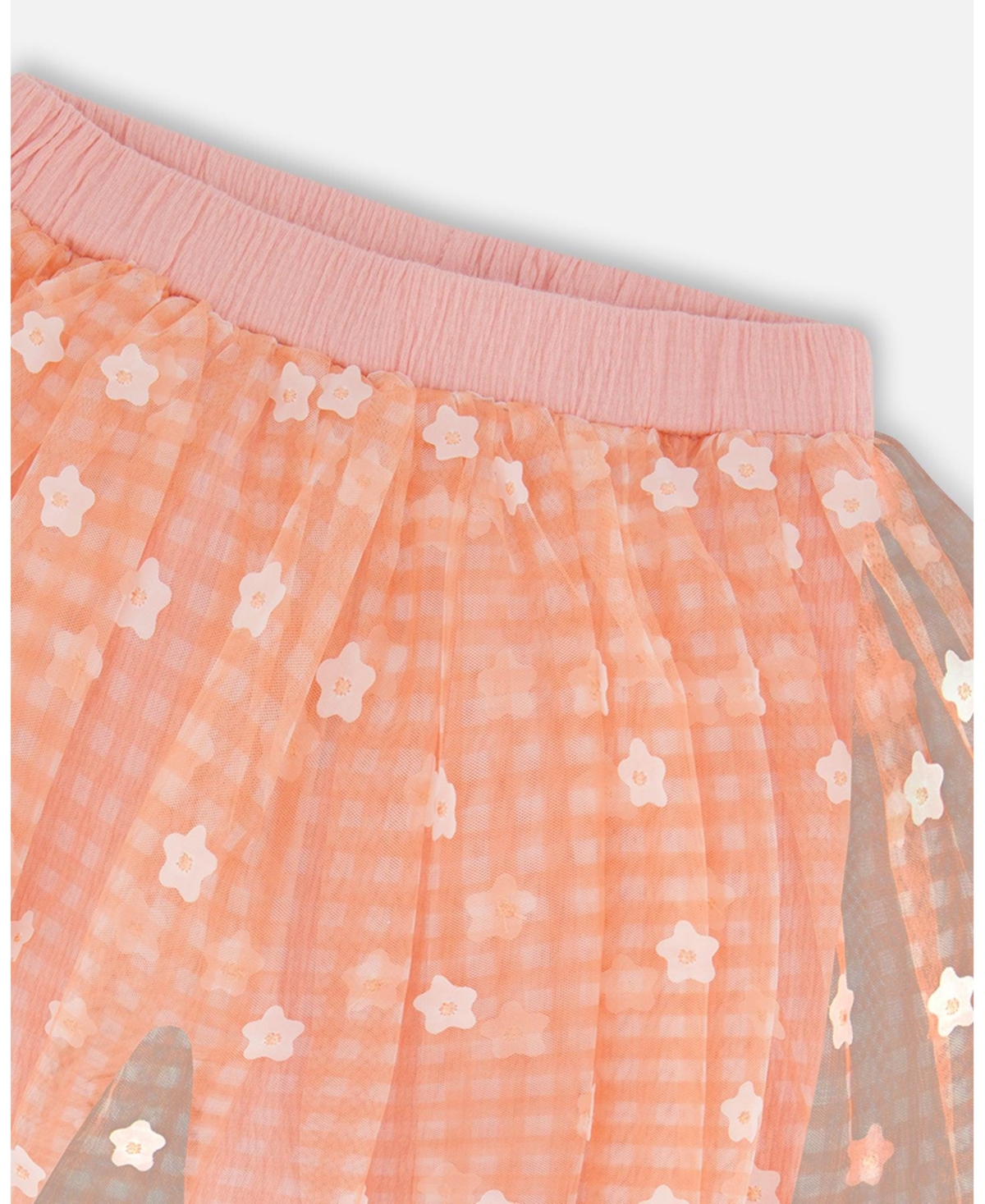 Deux par Deux Toddler Girls Crinkle Biker Short With Flower Mesh Skirt Light Old Pink - Toddler|Child
