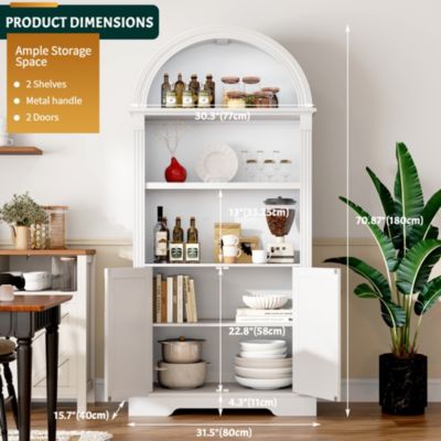 Arched Cabinet with 3-Color LED & Motion Sensor