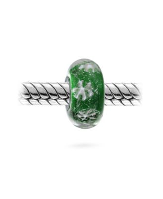 Snowflake Murano Glass Charm Bead Spacer for European Bracelets