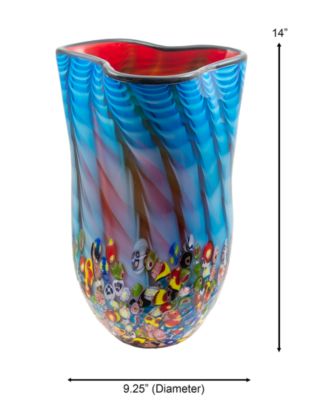 14" Tangelo Art Glass Vase