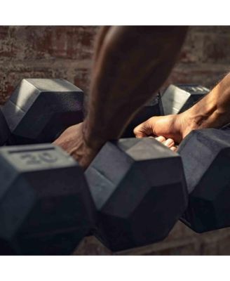 Hex Dumbbells Strength Training Workout Equipment Set, 30 lbs