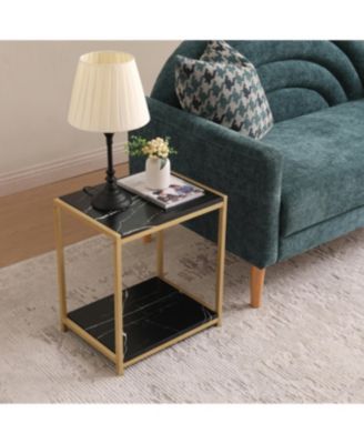 Lily Side End Table Nightstand with Shelf - Modern & Stylish Bedside Table with Storage Shelf