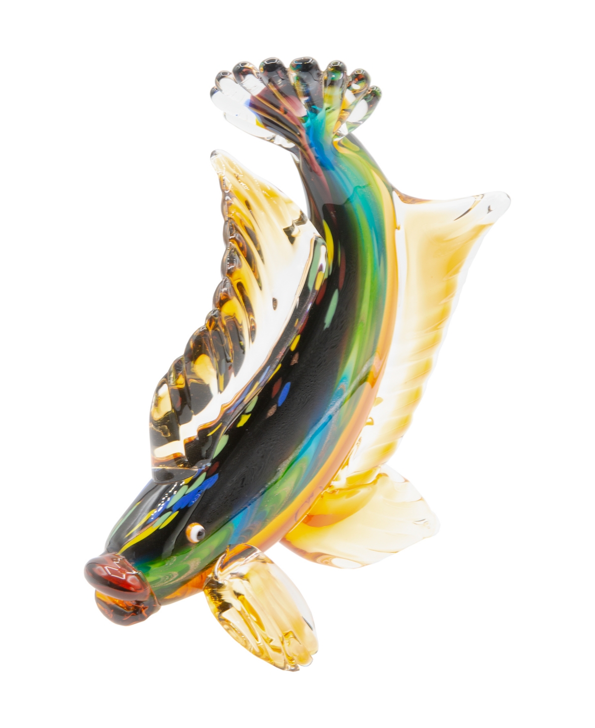 Dale Tiffany 11.5" Bavaro Fish Art Glass Figurine In Blue
