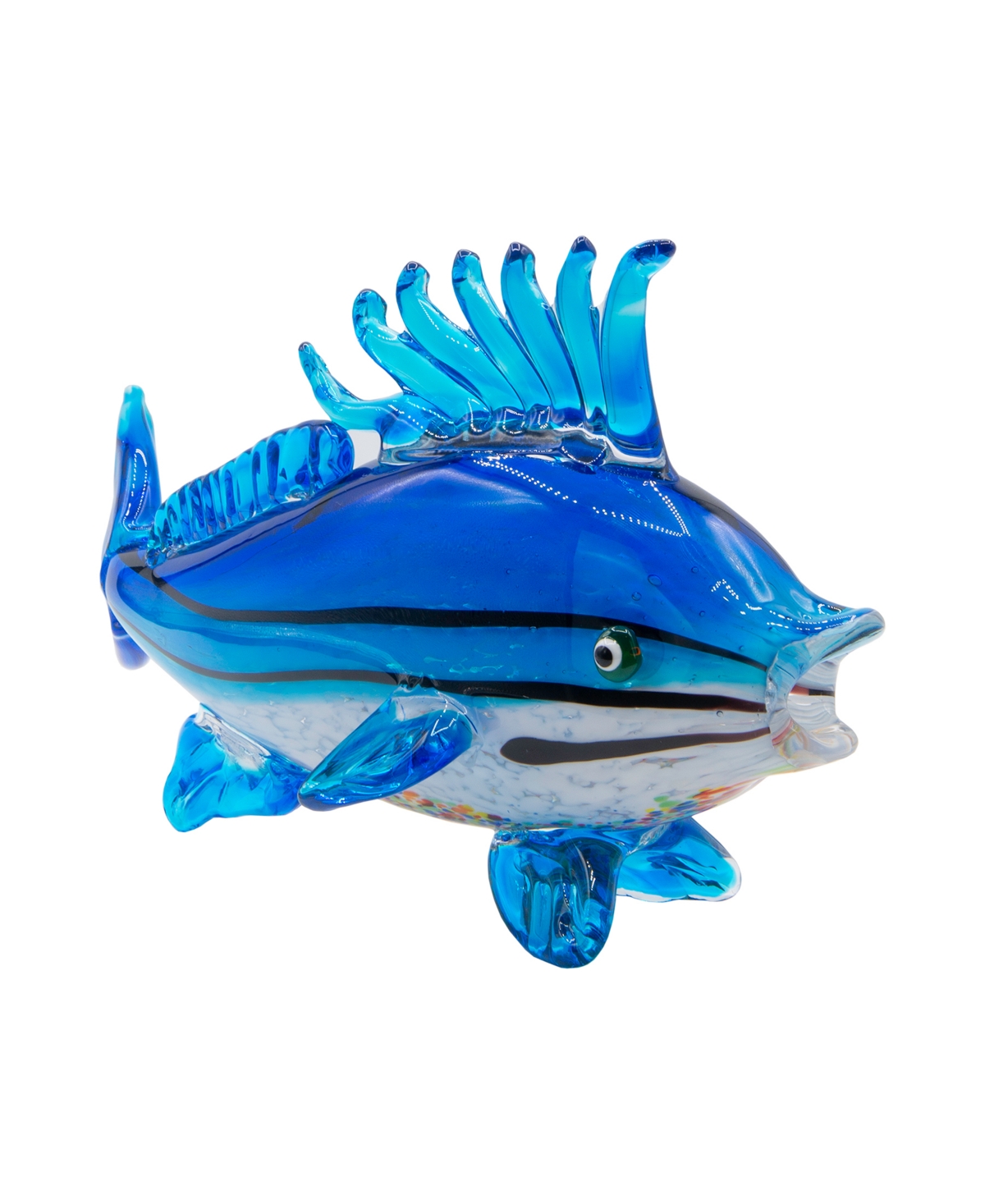 Dale Tiffany 11.5" Coronado Fish Art Glass Figurine In Blue