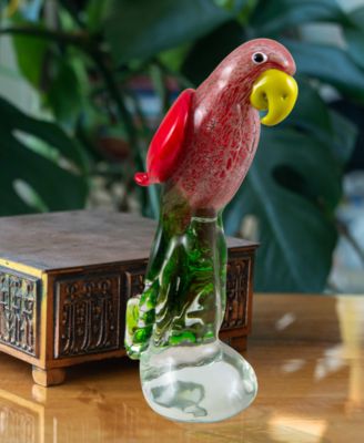 11" Tropics Parrot Art Glass Figurine