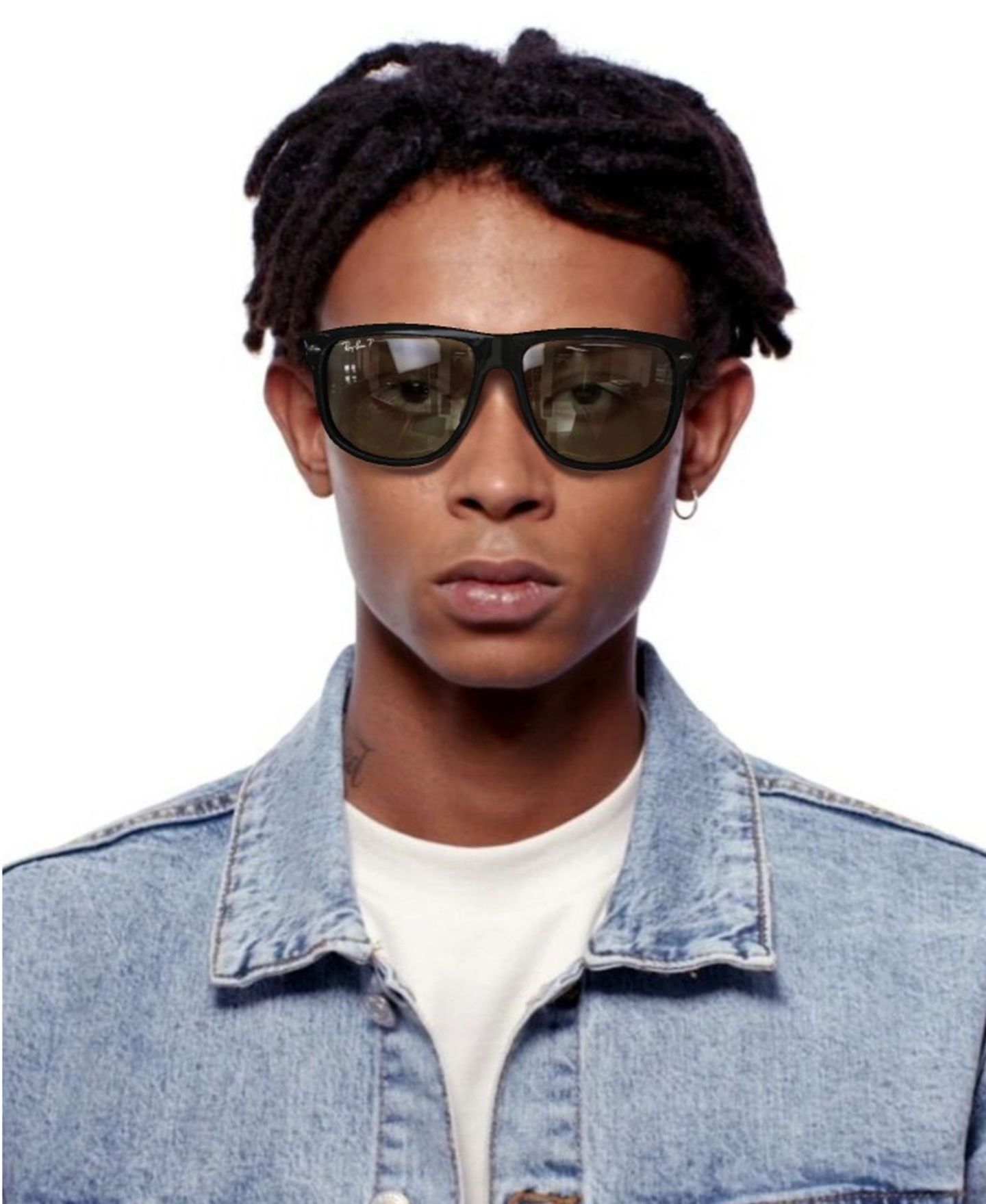 Солнцезащитные очки Ray-Ban Unisex Polarized Sunglasses, RB4147, цвет: Чёрный / Серый — фото 8