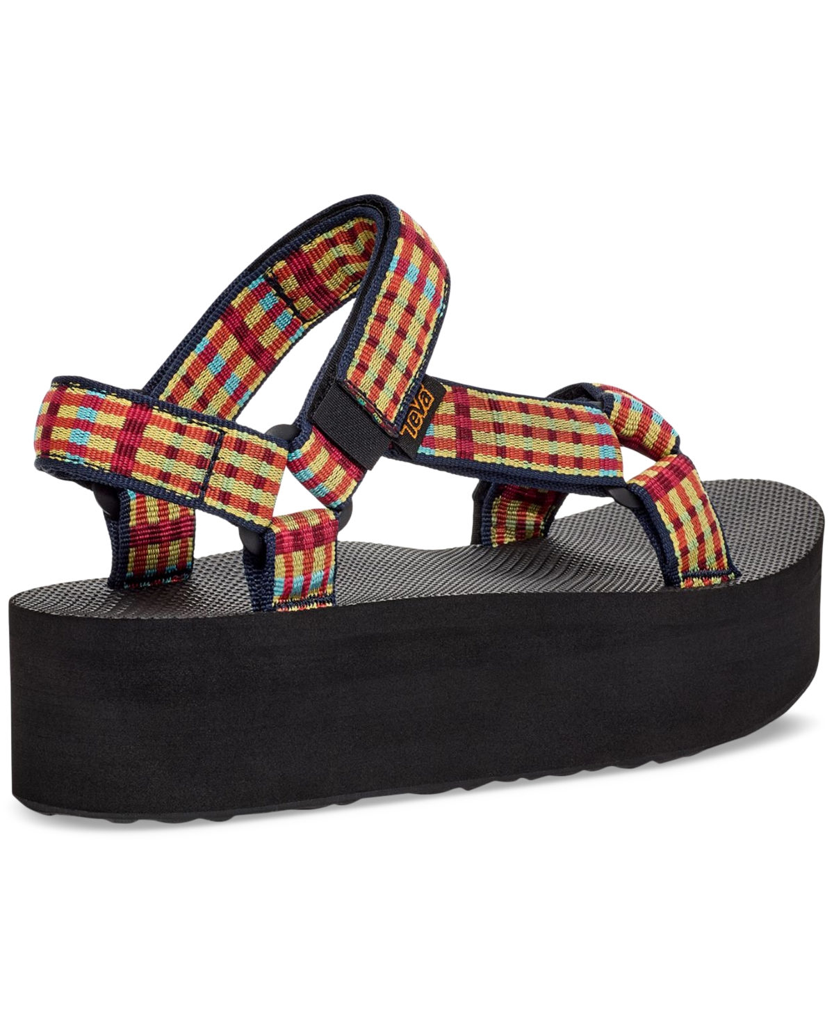 Shop Teva Women's Flatform Universal Sandals In Modern Check Lemon Drop