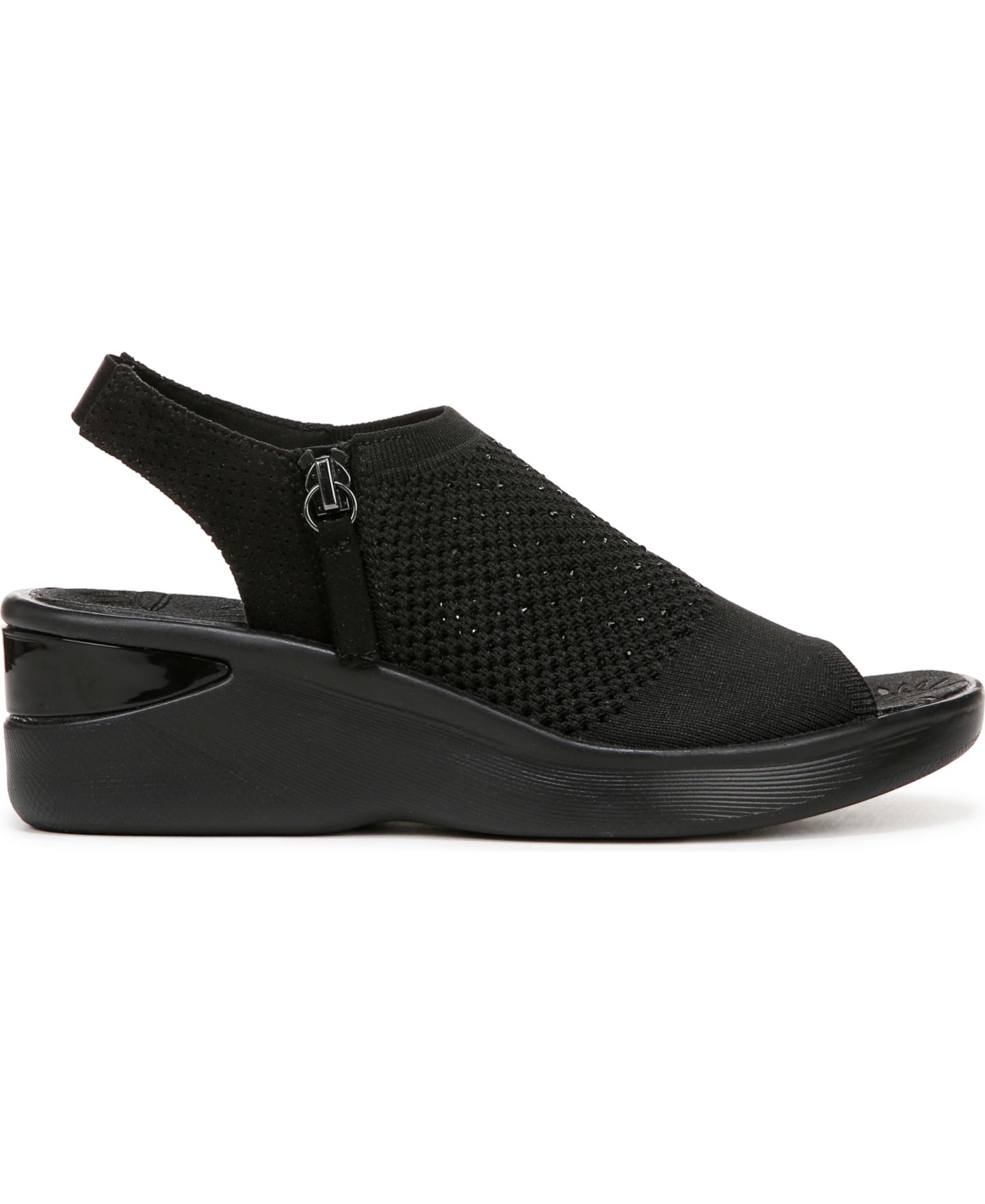 Женские сандалии LifeStride Starlet Washable Slingback Wedge, цвет: Чёрный вязаный — фото 2
