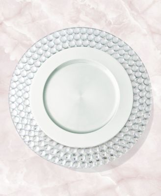 Triple-Bead Mirror Glass Charger Plates, Set of 4