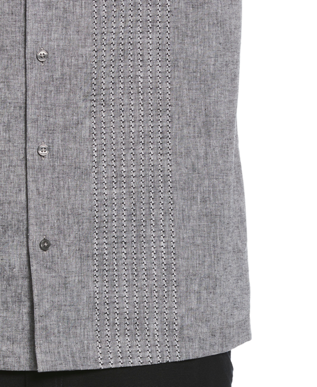 Cubavera Men's Engineered Dobby Button-down Shirt In Jet Black