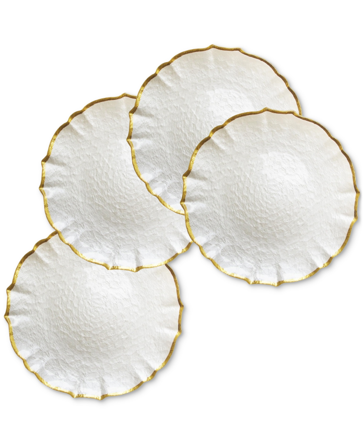 American Atelier Pearl & Gold Glass Charger Plate 13", Set Of 4 In Gold