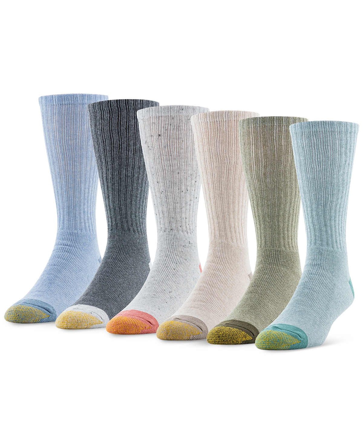 Men's 6-Pack Casual Harrington Socks - White