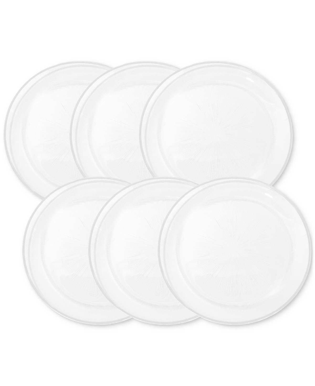 American Atelier Elite Gold Glass Charger Plates, Set Of 6 In White
