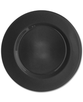Sunray Black Glass Charger Plate 13", Set of 4