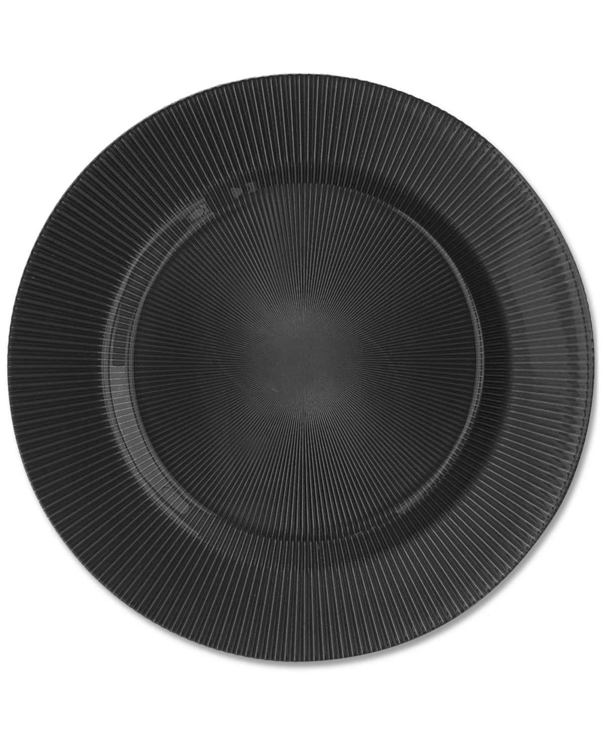 American Atelier Sunray Black Glass Charger Plate 13", Set Of 4 In Black